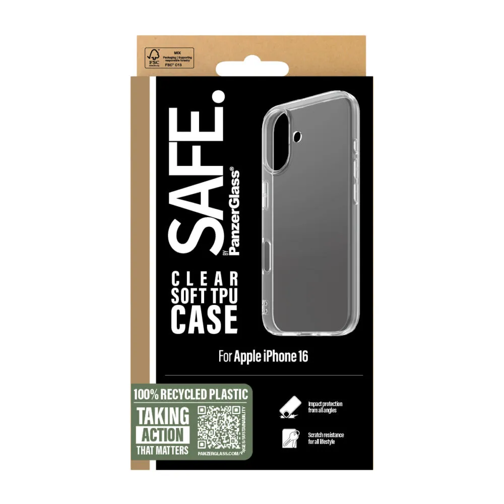 PanzerGlass SAFE. by PanzerGlass® TPU Case Transparent iPhone 16 SAFE95896 Thumbnail 3