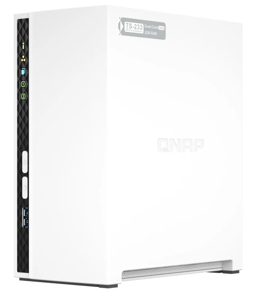 QNAP TS-233 + 2x ST2000VN003 NAS Mini Dikey (Tower) Cortex-A55 2 GB 4 TB QNAP QTS Beyaz Thumbnail 4