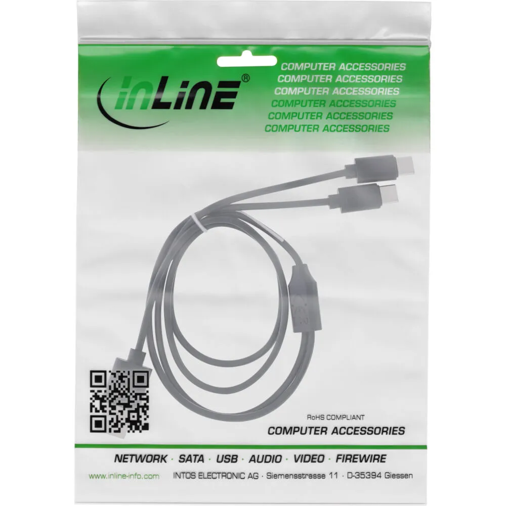 InLine 35126 USB A to 2 x USB C (0,5 m) USB Kablosu Thumbnail 3