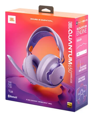 JBL Quantum 650 Kulaklık Kablosuz Saç bandı Oyun USB C Tipi Bluetooth Mor Thumbnail 5