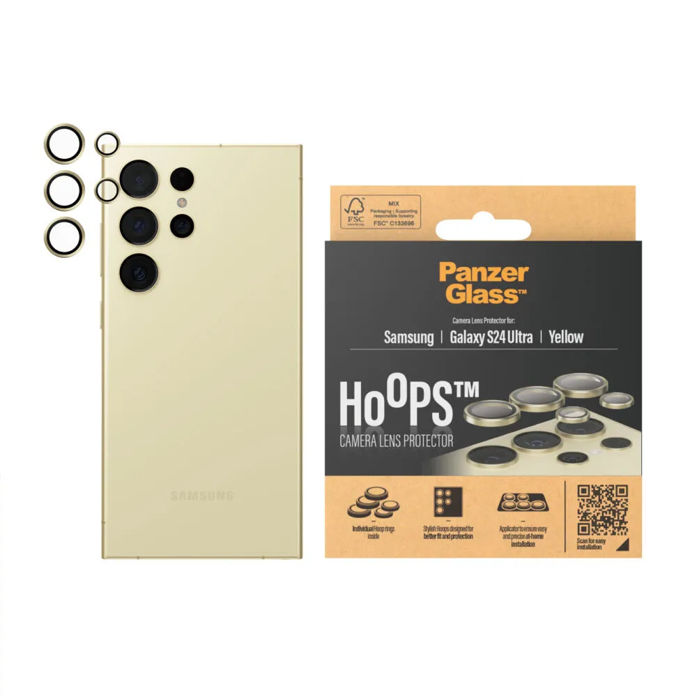 PanzerGlass® Hoops® Camera Lens Protector Yellow Samsung Galaxy S 2024 Ultra 1244 Thumbnail 2