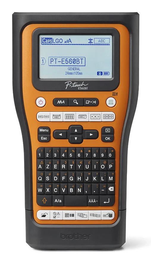Brother PT-E560BTVP etiket yazıcı Termal transfer 180 x 180 DPI 20 mm/saniye Kablolu & Kablosuz HSE/TZe Bluetooth QWERTZ Barkod Yazıcı