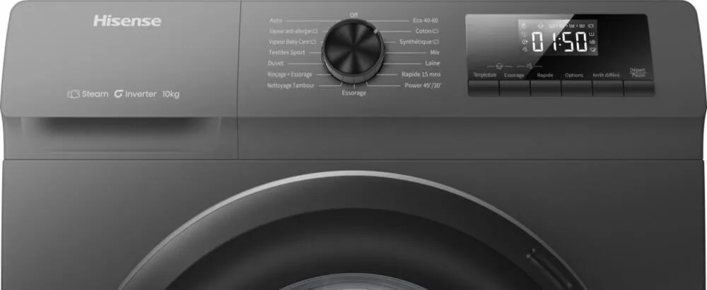 Hisense WF1Q1041BT çamaşır makinesi Önden yüklemeli 10 kg 1400 RPM Gri Thumbnail 2