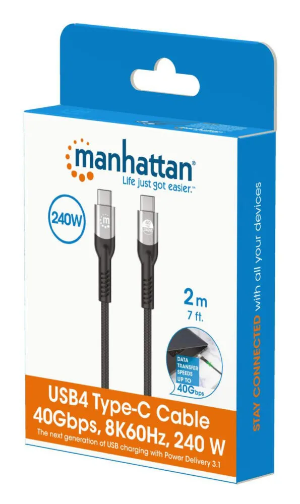Manhattan 356381 USB C to USB C (2 m) USB Kablosu Thumbnail 1