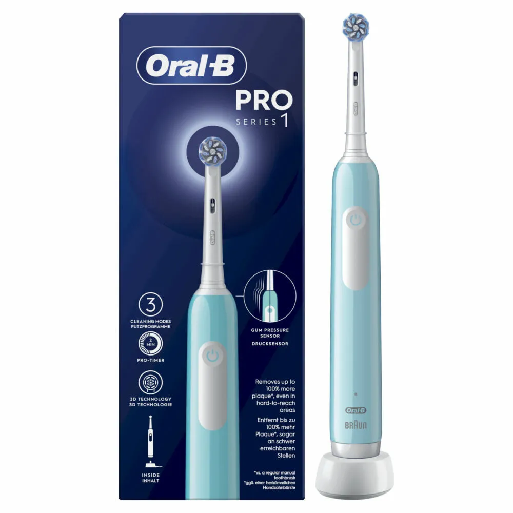 Oral-B Pro 1 Sensitive Clean Yetişkin Döner-titreşimli diş fırçası Mavi Şarjlı Diş Fırçaları