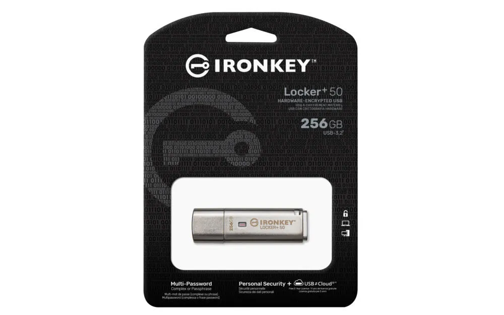 Kingston Technology IronKey Locker+ 50 IKLP50/256GB 256 GB USB 3.2 Flash Bellek Thumbnail 3