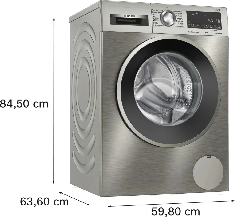 Bosch Serie 6 WGG256Z1ES çamaşır makinesi Önden yüklemeli 10 kg 1600 RPM Paslanmaz çelik Thumbnail 5