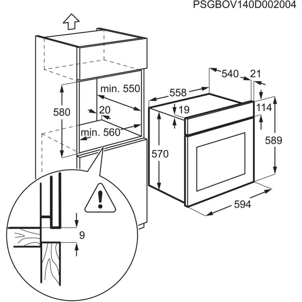 Electrolux KOHHH00BK3 944 068 301 58 Litre Ankastre Fırın Thumbnail 7