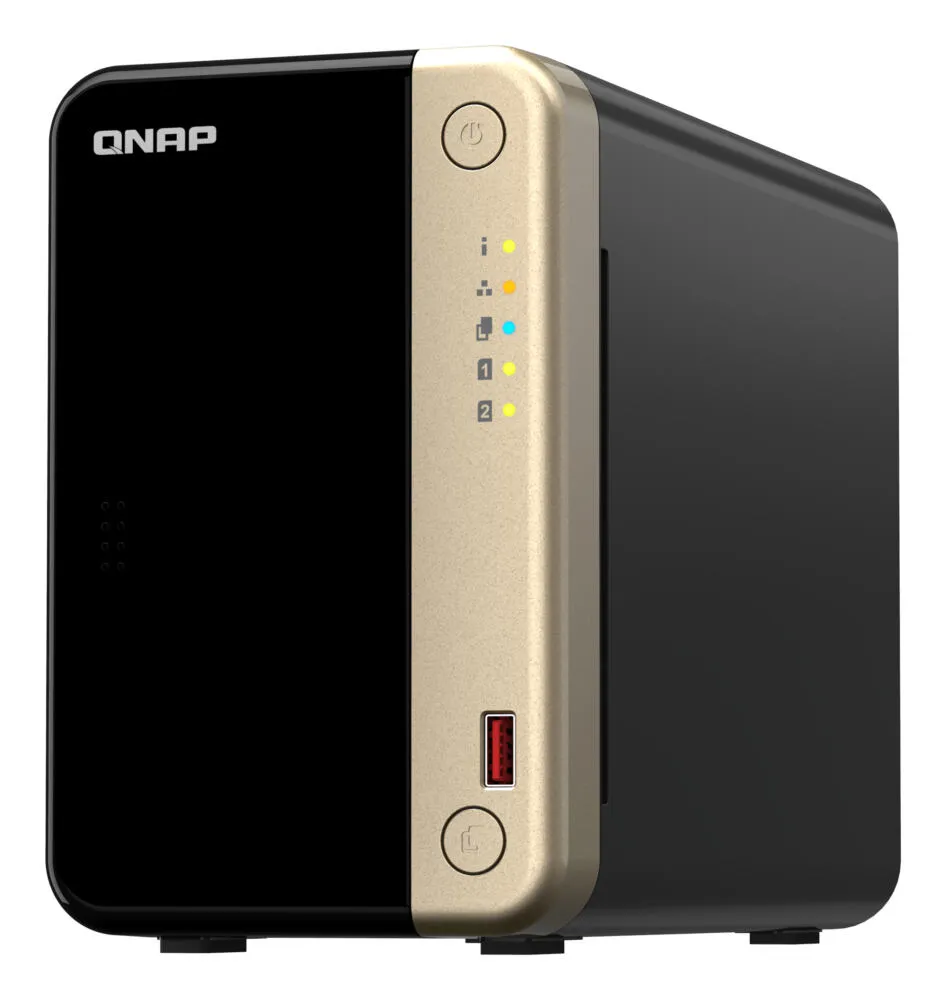 QNAP TS-264 NAS Dikey (Tower) Intel® Celeron® N5095 8 GB 4 TB HDD QNAP Turbo System Siyah, Altın Thumbnail 4