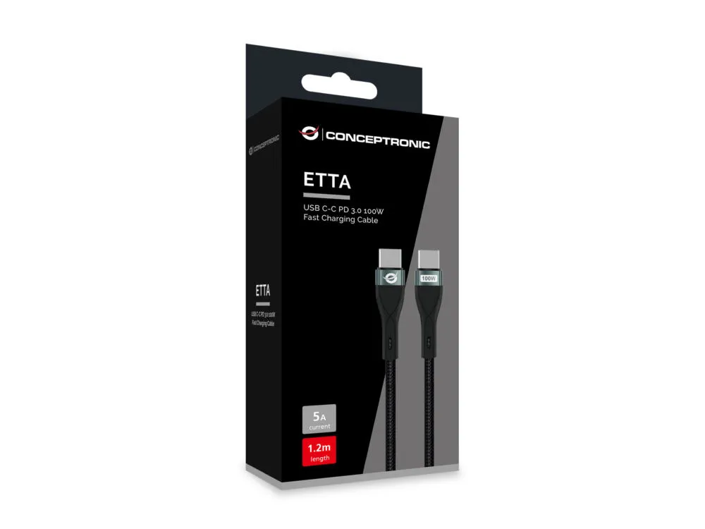Conceptronic ETTA01B12 USB C to USB C (1,2 m) USB Kablosu Thumbnail 5