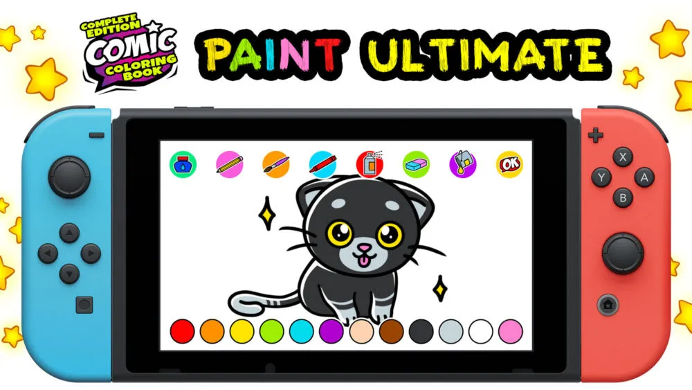 Nintendo Comic Coloring Book Complete Edition: PAINT Ultimate Flemenkçe, İngilizce, Fransızca, Almanca, İtalyan, Japonca, Korece, Portekizce, Rusça, İspanyol Nintendo Switch Oyun