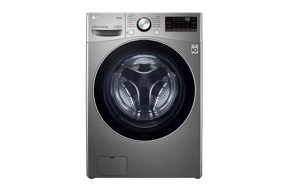 LG WD16SG2S6 çamaşır kurutma makinesi Solo Önden yüklemeli Gümüş Kurutmalı Çamaşır Makinesi