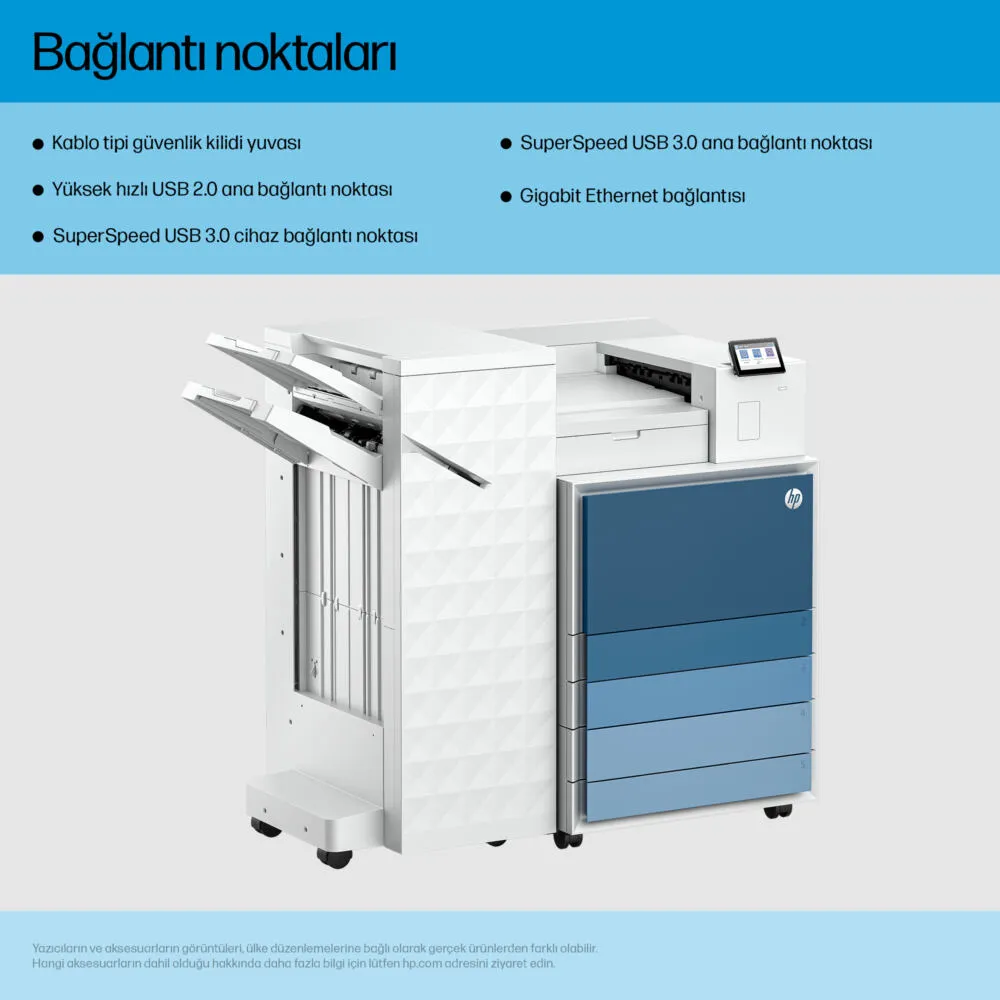 HP LaserJet Enterprise 8501x+ Siyah beyaz Yazıcı AQ1E4A Thumbnail 2