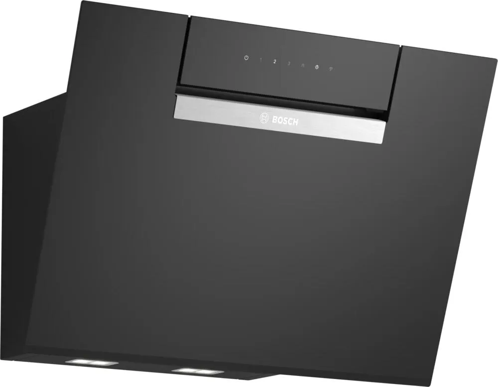 Bosch Serie 4 DWJ67FN60 ocak bacası Duvara monteli Siyah, Paslanmaz çelik Davlumbaz ve Aspiratö