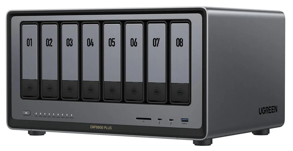 Ugreen NASync DXP8800 Plus NAS Masaüstü Intel® Core™ i5 i5-1235U 8 GB DDR5 UGOS Pro Siyah