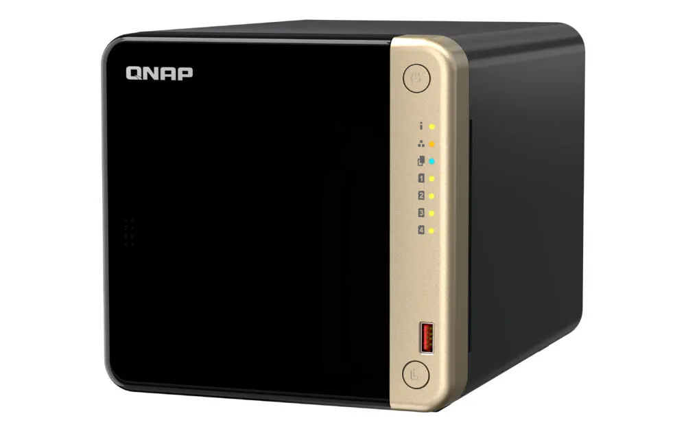 QNAP TS-464 NAS Dikey (Tower) Intel® Celeron® N5095 8 GB DDR4 40 TB HDD QNAP Turbo System Siyah, Altın Thumbnail 4