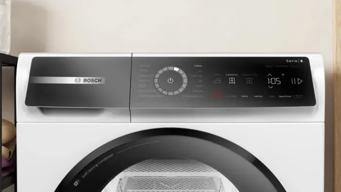 Bosch Serie 8 WQB246DLSN kurutucu Solo Önden yüklemeli 9 kg Beyaz Thumbnail 1
