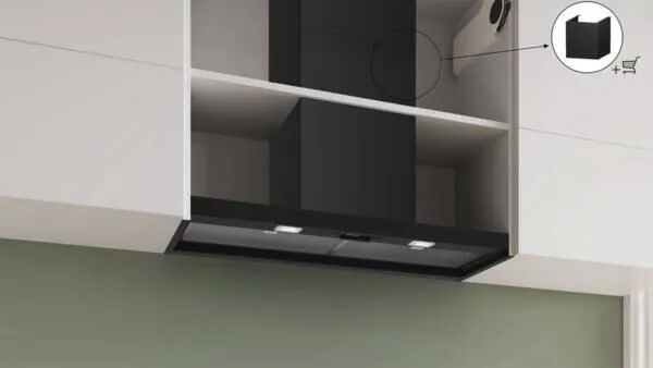 Bosch Serie 2 DBB93BC60 ocak bacası Gömme Siyah 384 m³/Saat Thumbnail 3