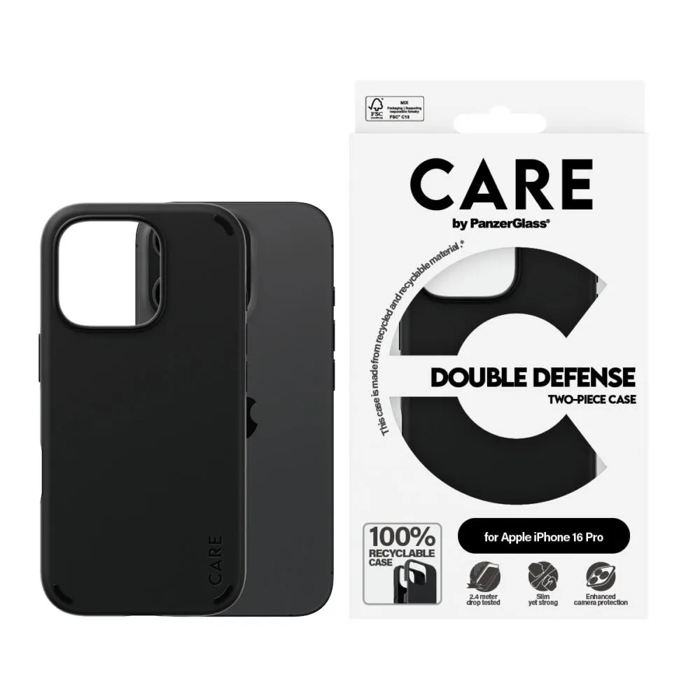 PanzerGlass CARE™ by PanzerGlass® Double Defense Case Black iPhone 16 Pro 1334 Thumbnail 1