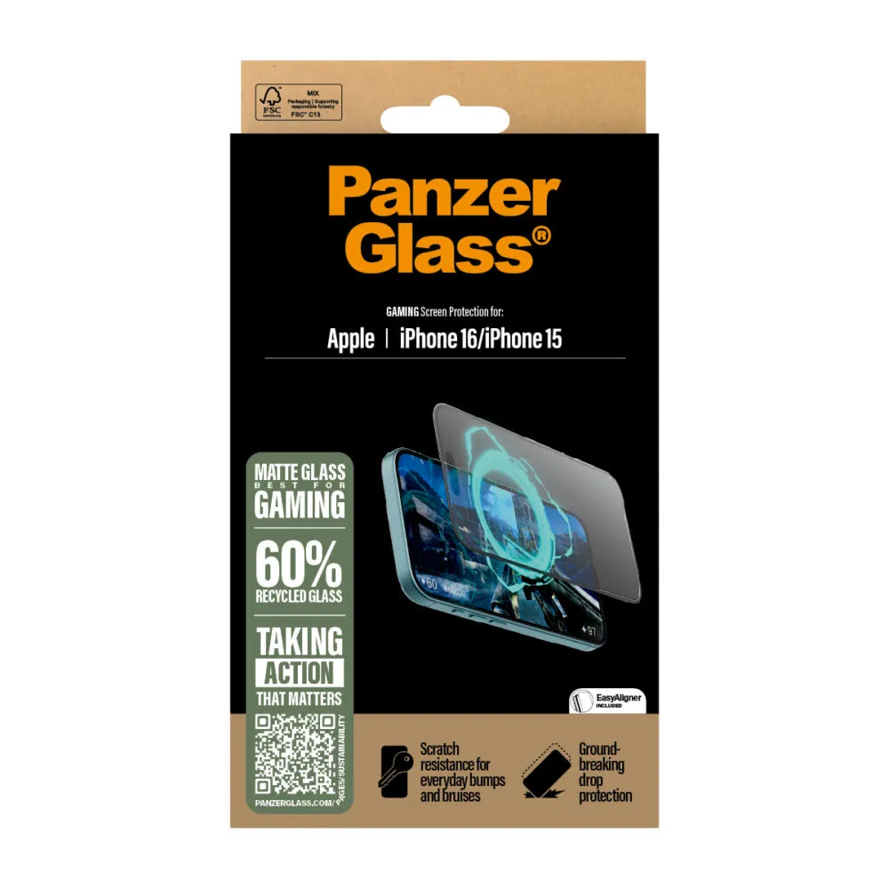 PanzerGlass® Gaming Screen Protector iPhone 16 | 15 | Ultra-Wide Fit 2857 Thumbnail 4