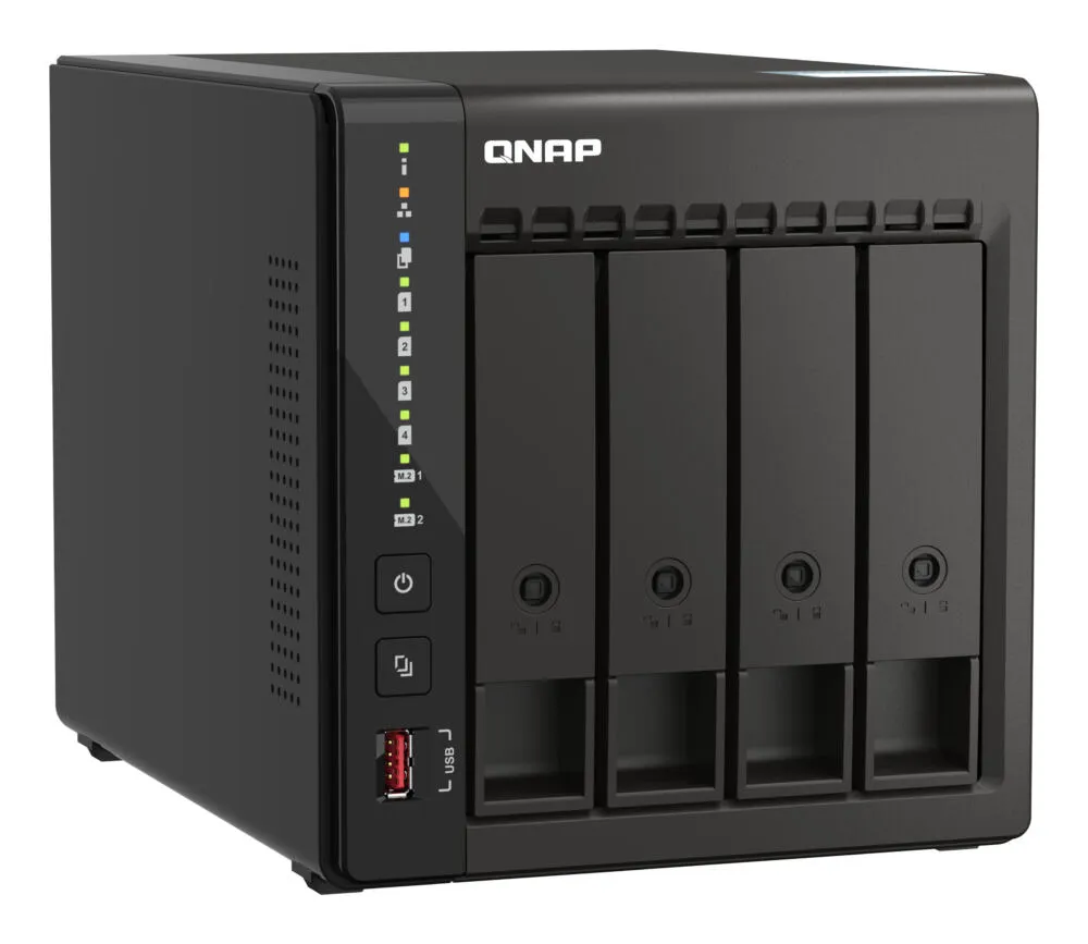 QNAP TS-453E NAS Dikey (Tower) Intel® Celeron® J6412 8 GB 16 TB HDD QNAP QTS Siyah