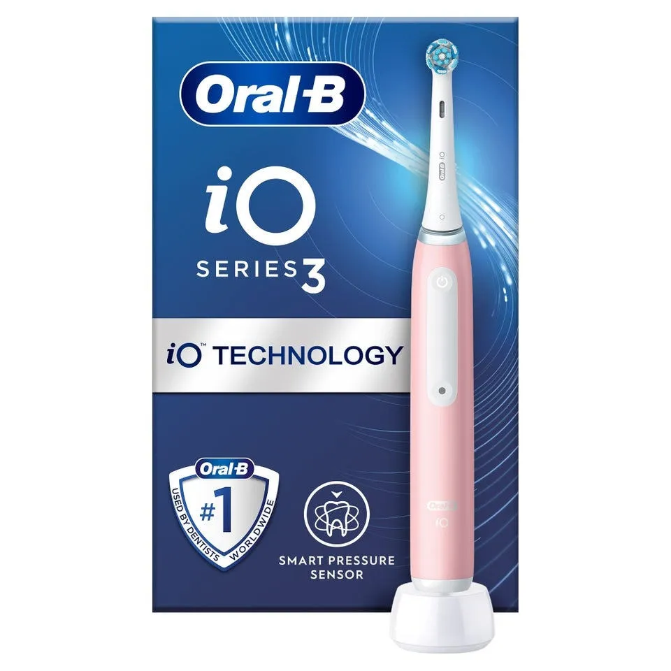 Oral-B iO Series 3 Yetişkin Döner-titreşimli diş fırçası Pembe Şarjlı Diş Fırçaları