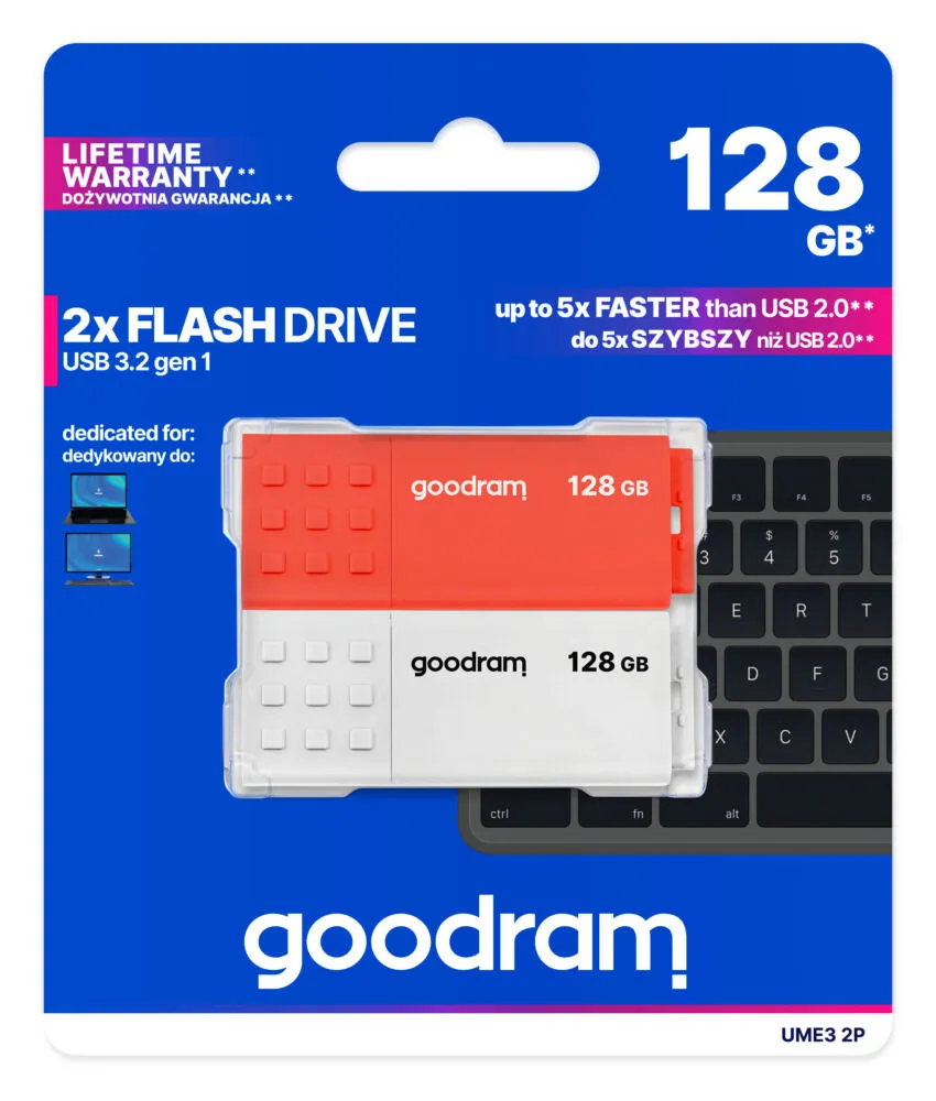 Goodram 2-PACK UME3-1280MXR11-2P 256 GB USB 3.2 Flash Bellek Thumbnail 12