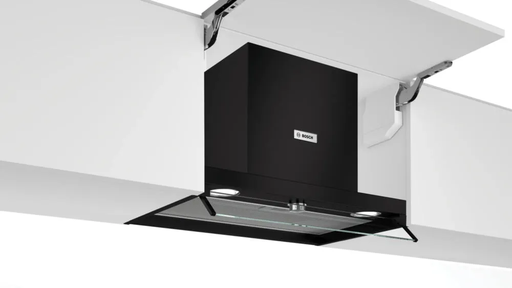 Bosch Serie 4 DBB66AF60 ocak bacası Gömme Siyah 620 m³/Saat Davlumbaz ve Aspiratö
