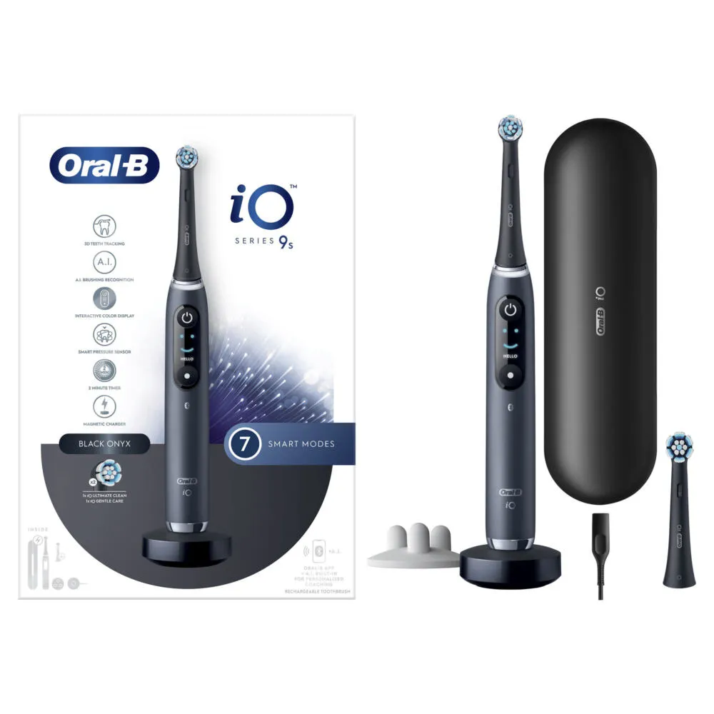 Oral-B iO 9S Yetişkin Döner-titreşimli diş fırçası Siyah Şarjlı Diş Fırçaları