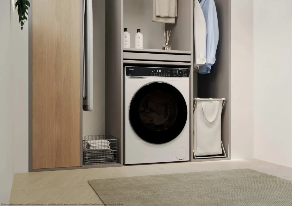 Haier HWD80-BP14357TU1 çamaşır kurutma makinesi Solo Önden yüklemeli Beyaz Thumbnail 6