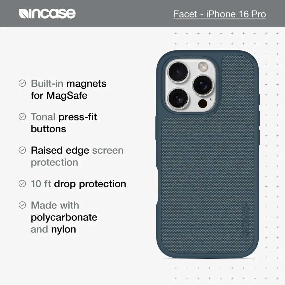 Incase FACET IPHONE 16 PRO Cep telefonu kılıfı 15,8 cm (6.2") Kapak Mavi Thumbnail 2