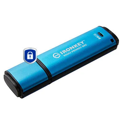 Kingston Technology IronKey Vault Privacy 50 IKVP50C/64GB 64 GB Type-C USB 3.2 250 MB/s Flash Bellek Thumbnail 2