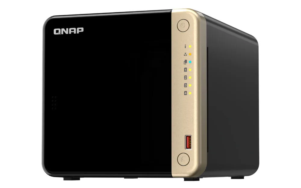 QNAP TS-464 NAS Dikey (Tower) Intel® Celeron® N5095 8 GB DDR4 40 TB HDD QNAP Turbo System Siyah, Altın Thumbnail 3