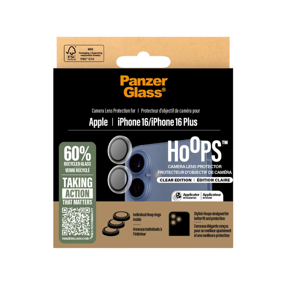 PanzerGlass® Hoops® Transparent Camera Lens Protector iPhone 16 | 16 Plus 1285CA Thumbnail 4