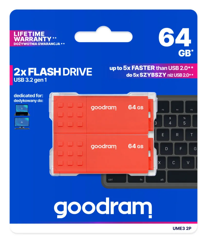 Goodram 2-PACK UME3-0640MXR11-2P 128 GB USB 3.2 Flash Bellek Thumbnail 10