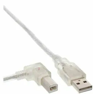 Microconnect USBAB5ANGLED-L USB kablo USB 2.0 5 m USB A USB B Beyaz USB Cihaz