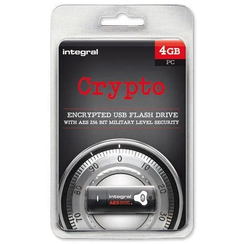 Integral INFD4GBSPLBKCRYPTOGS 4 GB USB 2.0 Flash Bellek Thumbnail 2