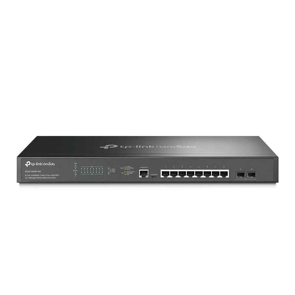 TP-Link Omada SG3210XHP-M2 Gözetilmiş L2+ 2.5G Ethernet (100/1000/2500) Ethernet üzerinden güç desteği (PoE) 1U Siyah Switch