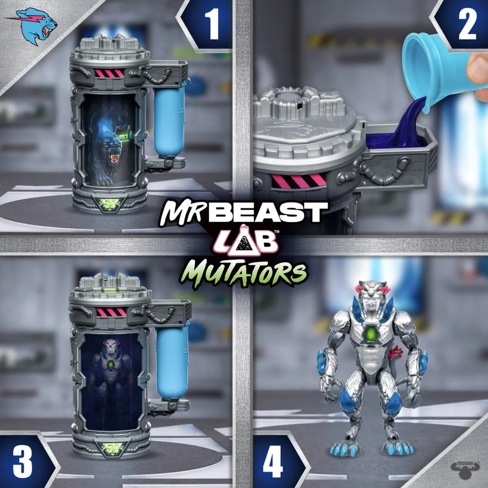 Moose Toys Mr Beast Lab Mutators - Mutatie Kamer Metallic Panther MS24718 Thumbnail 10