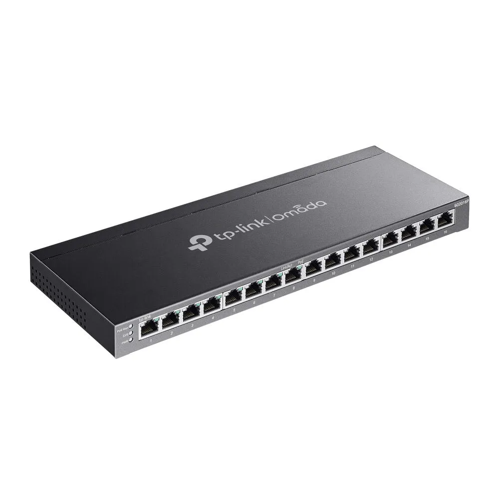 TP-Link Omada SG2016P Gözetilmiş L2/L2+ Gigabit Ethernet (10/100/1000) Ethernet üzerinden güç desteği (PoE) Siyah Thumbnail 3