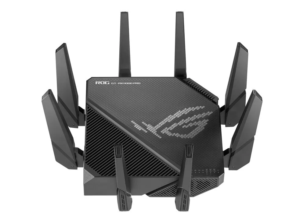 ASUS ROG Rapture GT-AX11000 Pro kablosuz yönlendirici 10 Gigabit Ethernet Üç bantlı (2,4 GHz / 5 GHz / 5 GHz) Siyah Thumbnail 3