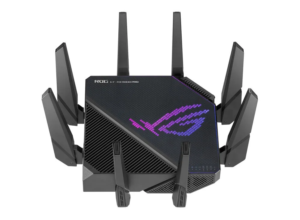 ASUS ROG Rapture GT-AX11000 Pro kablosuz yönlendirici 10 Gigabit Ethernet Üç bantlı (2,4 GHz / 5 GHz / 5 GHz) Siyah Thumbnail 2