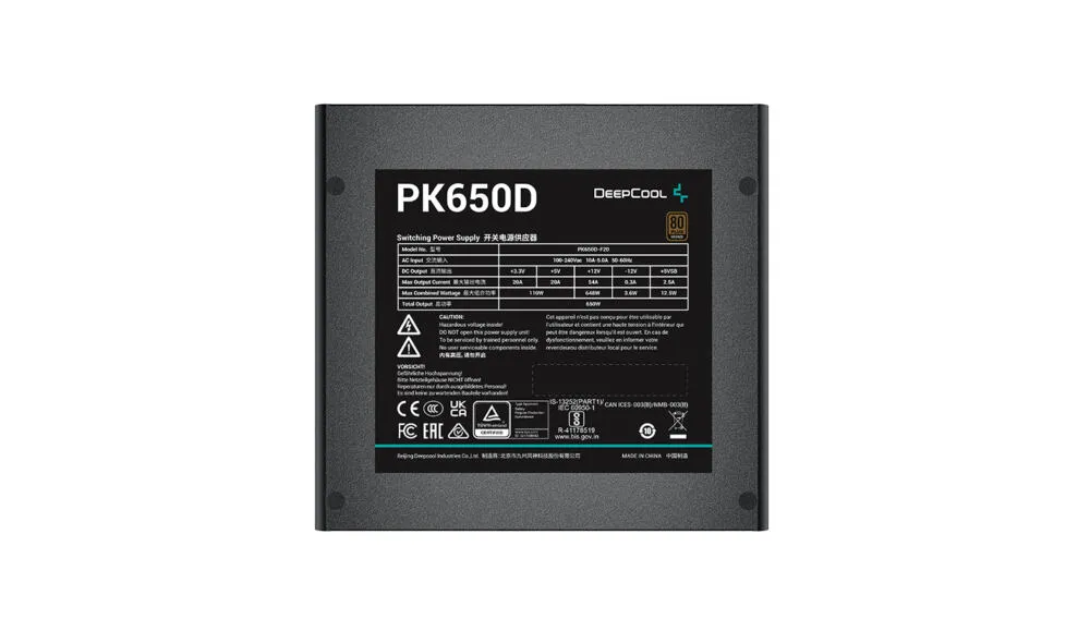 DeepCool PK650D R-PK650D-FA0B-EU 650 W 80 PLUS Bronze Güç Kaynağı Thumbnail 4
