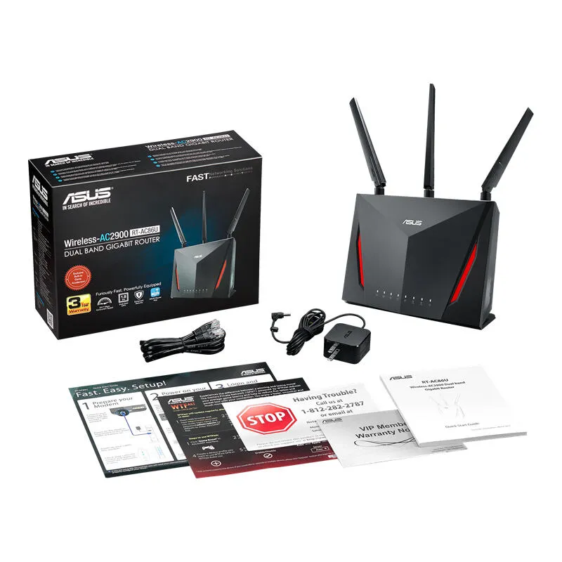 ASUS RT-AC86U kablosuz yönlendirici Gigabit Ethernet Çift bant (2,4 GHz / 5 GHz) Siyah Thumbnail 3