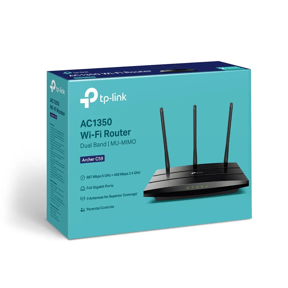 TP-Link Archer C59 V4 kablosuz yönlendirici Gigabit Ethernet Çift bant (2,4 GHz / 5 GHz) Siyah Thumbnail 3
