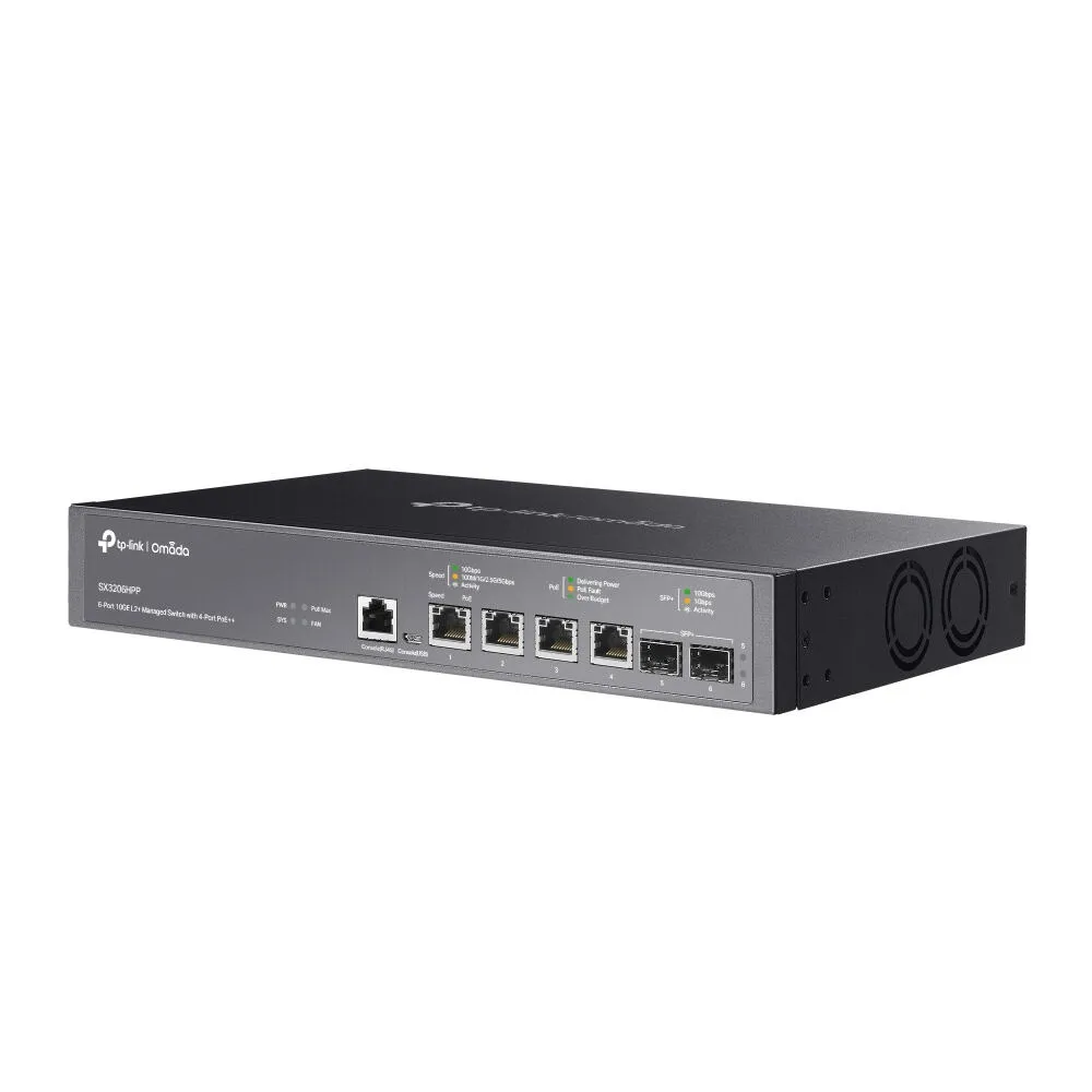 TP-Link Omada SX3206HPP Gözetilmiş L2+ 10G Ethernet (100/1000/10000) Ethernet üzerinden güç desteği (PoE) Siyah Thumbnail 2