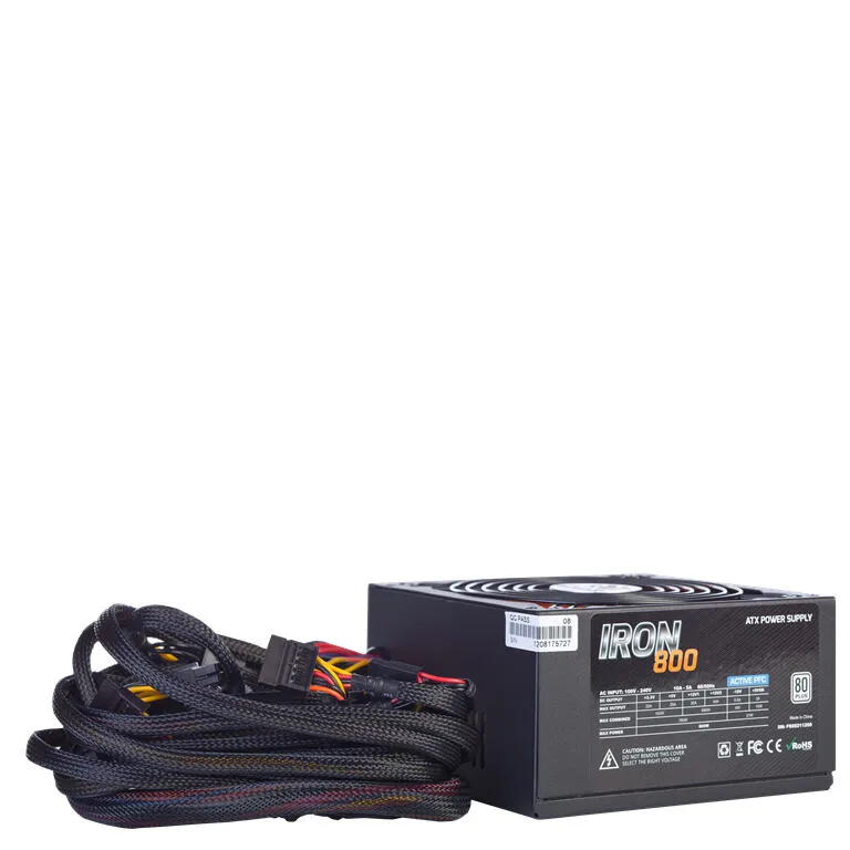 Hiditec Iron 800W 80+ PS00211200 80 PLUS ATX Güç Kaynağı Thumbnail 1