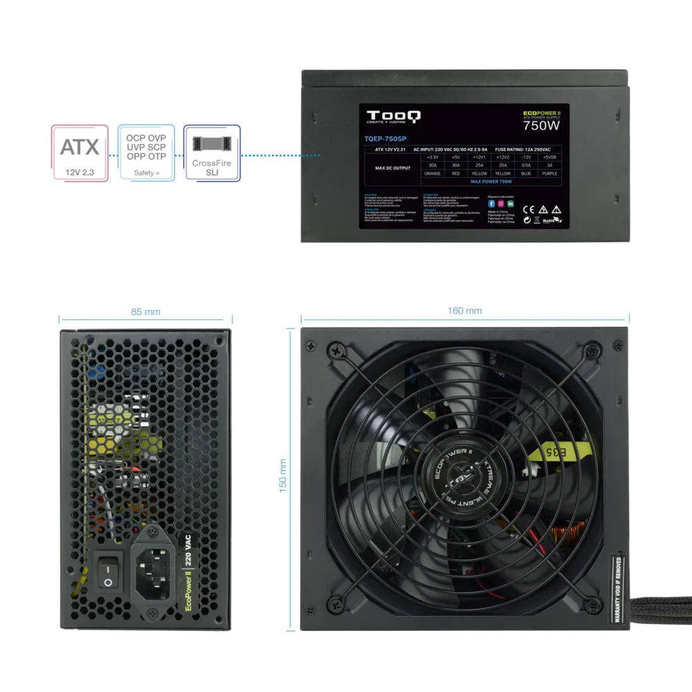 TooQ TQEP-750SP 750 W ATX Güç Kaynağı Thumbnail 9