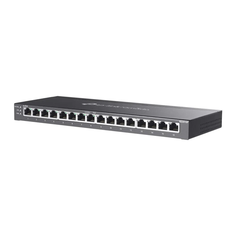 TP-Link Omada SG2016P Gözetilmiş L2/L2+ Gigabit Ethernet (10/100/1000) Ethernet üzerinden güç desteği (PoE) Siyah Thumbnail 2