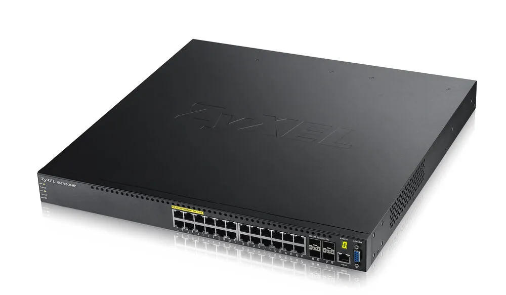 Zyxel GS3700-24HP Gözetilmiş L2+ Gigabit Ethernet (10/100/1000) Ethernet üzerinden güç desteği (PoE) Siyah Switch